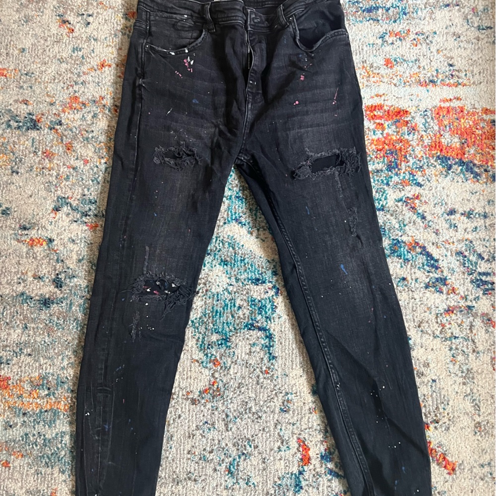 Black splash color way jeans